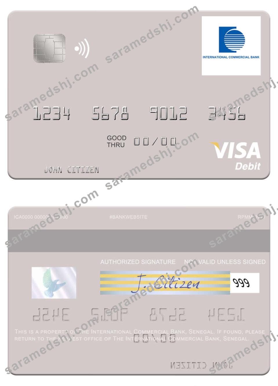 Senegal The International Commercial Bank visa debit card
